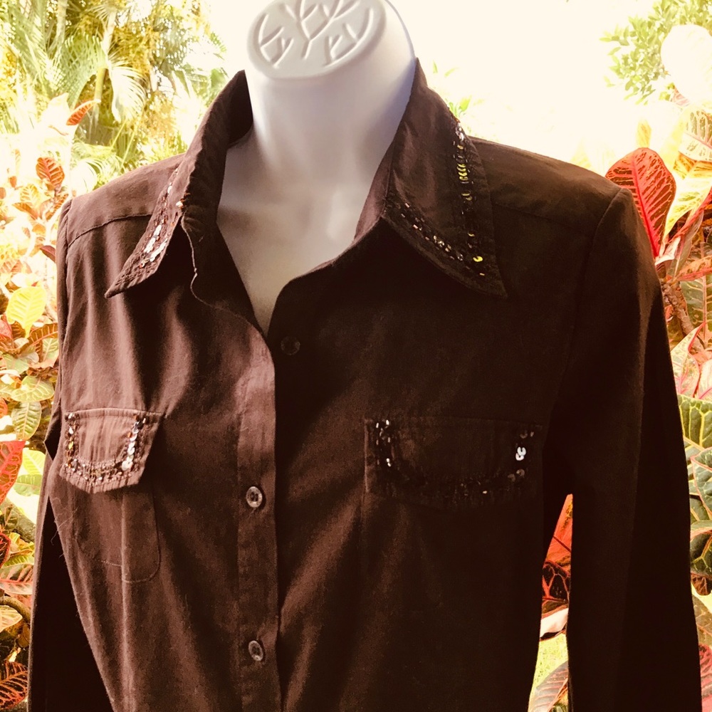 Capacity Unlimited Stretch size M nice brown chocolate color  , 97% cotton